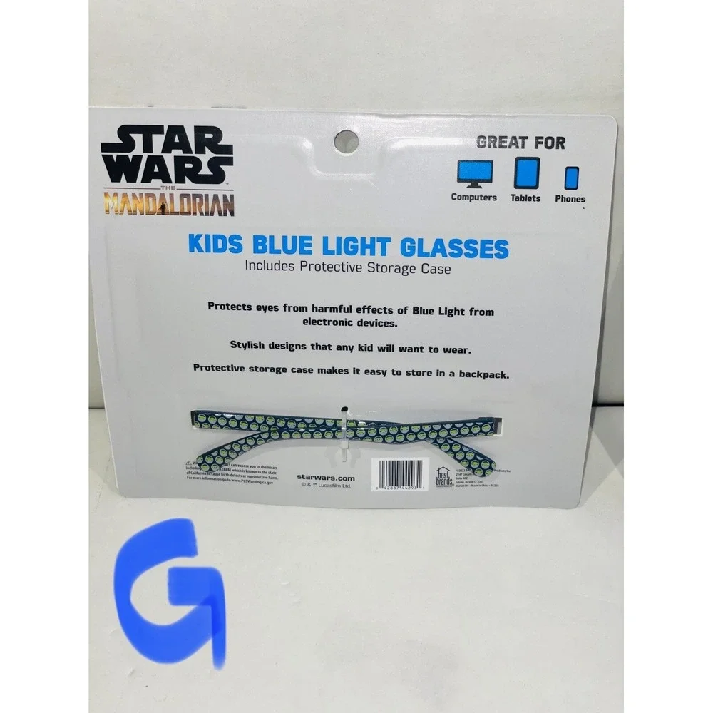 Star Wars Bundle Mandalorian Kids Blue Light Glasses, Pop-EEZE, Mystery Ornament